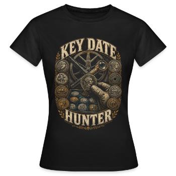 Collectionneur de pièces Numismatique, Collection de pièces - T-shirt Femme - noir - Devant - AI Model Female 172 dark (172cm)