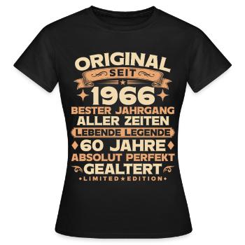 Original 1966 Jahrgang Legende 60. Geburtstag - Frauen T-Shirt - Schwarz - Vorne - AI Model Female 172 dark (172cm)