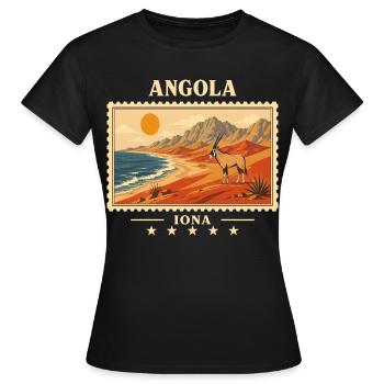 Marque de voyage vintage Angola Iona - T-shirt Femme - noir - Devant - AI Model Female 172 dark (172cm)