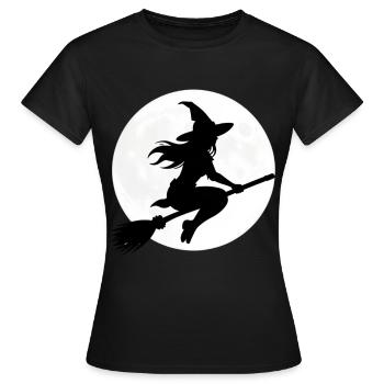 Cadeau du costume d’Halloween de la Sorcière Balai-Sorcière - T-shirt Femme - noir - Devant - AI Model Female 172 dark (172cm)