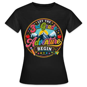 Aventure CE2 Rentrée Scolaire CE2 Colorée - T-shirt Femme - noir - Devant - AI Model Female 172 dark (172cm)