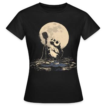 Grenouille chanteuse Chanteuse Musique Amphibien - T-shirt Femme - noir - Devant - AI Model Female 172 dark (172cm)