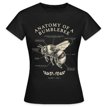 Motif anatomique des bourdons - T-shirt Femme - noir - Devant - AI Model Female 172 dark (172cm)