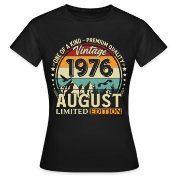 Cadeau du 50e anniversaire Mari Original 1976 août - T-shirt Femme - noir - Devant - AI Model Female 172 dark (172cm)