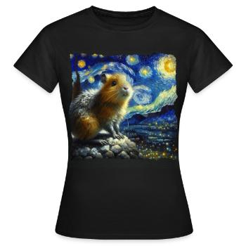 Nuit étoilée d’Aguti - T-shirt Femme - noir - Devant - AI Model Female 172 dark (172cm)