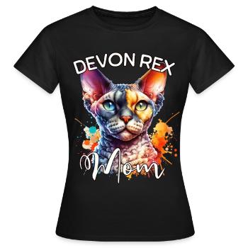 Maman Devon Rex - T-shirt Femme - noir - Devant - AI Model Female 172 dark (172cm)