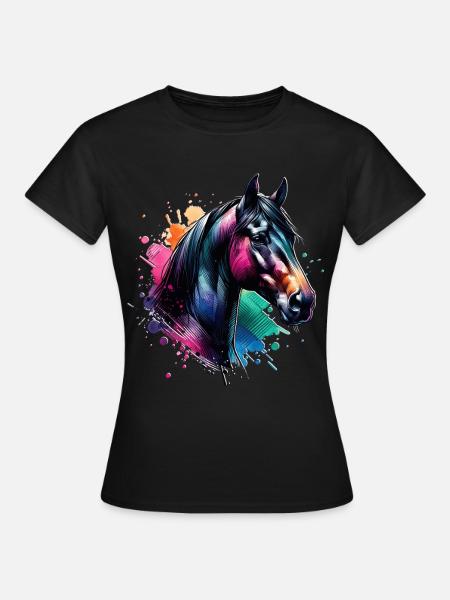 Trakehner Motiv Pferd - Frauen T-Shirt - Schwarz