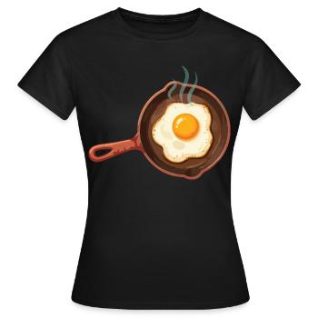 Petit-déjeuner Brunch drôle Café Pancake Nourriture Au bacon - T-shirt Femme - noir - Devant - AI Model Female 172 dark (172cm)