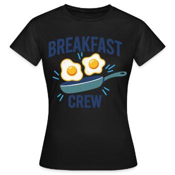 Équipe du petit-déjeuner, brunch drôle, café, pancakes, nourriture - T-shirt Femme - noir - Devant - AI Model Female 172 dark (172cm)
