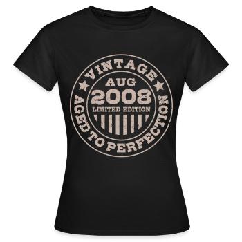 Vintage août 2008 Édition limitée Circle - T-shirt Femme - noir - Devant - AI Model Female 172 dark (172cm)