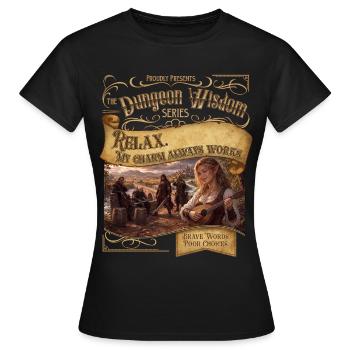 Mon charme fonctionne toujours - T-shirt Femme - noir - Devant - AI Model Female 172 dark (172cm)