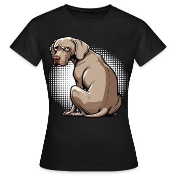Propriétaire de Weimaraner Passionné de Weimaraner - T-shirt Femme - noir - Devant - AI Model Female 172 dark (172cm)