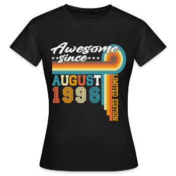 Cadeau d’anniversaire rétro vintage d’août 1996 Goon - T-shirt Femme - noir - Devant - AI Model Female 172 dark (172cm)