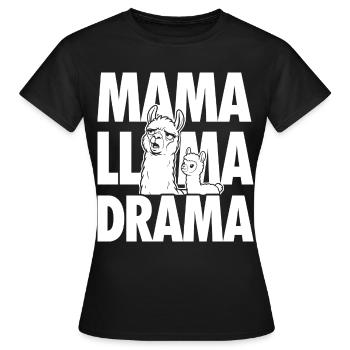 Drame Mama Llama – Motif familial drôle - T-shirt Femme - noir - Devant - AI Model Female 172 dark (172cm)