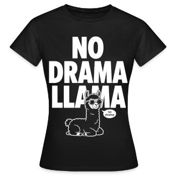 Llama sans drame – Llama cool - T-shirt Femme - noir - Devant - AI Model Female 172 dark (172cm)