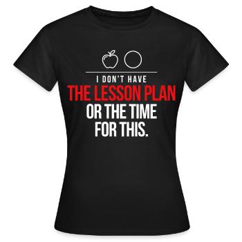 Pas de plan de leçon Time Tee - T-shirt Femme - noir - Devant - AI Model Female 172 dark (172cm)