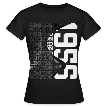 70 ANS ÉDITION LIMITÉE 1956 70E ANNIVERSAIRE - T-shirt Femme - noir - Devant - AI Model Female 172 dark (172cm)