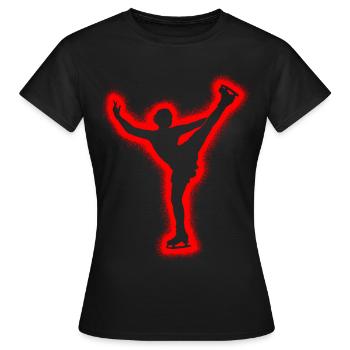 Eislaufen Eiskunstläuferin Mädchen Eiskunstlauf - Frauen T-Shirt - Schwarz - Vorne - AI Model Female 172 dark (172cm)