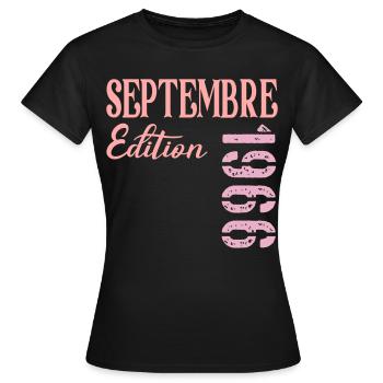 60e Anniversaire 1966 - France - T-shirt Femme - noir - Devant - AI Model Female 172 dark (172cm)