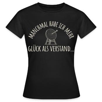 Bogenschießen Mehr Glück als Verstand - Bogensport - Frauen T-Shirt - Schwarz - Vorne - AI Model Female 172 dark (172cm)