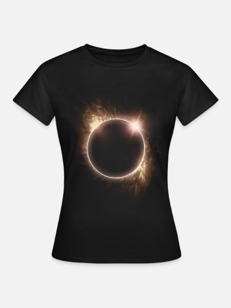 Feuerkreis Sonnenfinsternis - Frauen T-Shirt - Schwarz