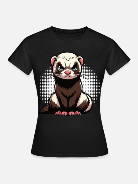 Frettchen Frettchenhalter Frettchenbesitzer - Frauen T-Shirt - Schwarz