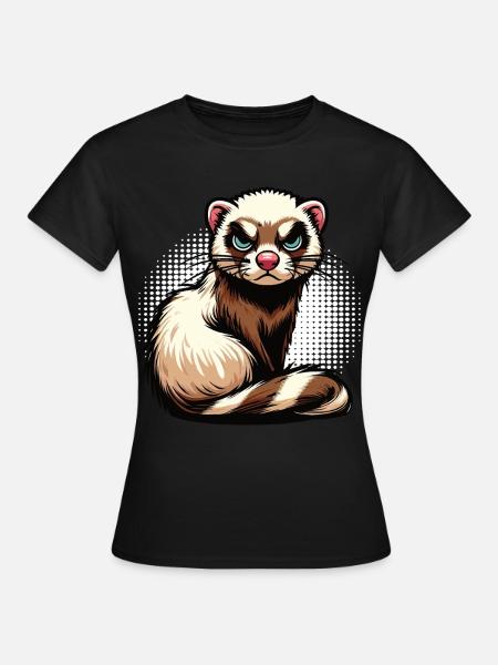 Frettchen Frettchenhalter Frettchenbesitzer - Frauen T-Shirt - Schwarz