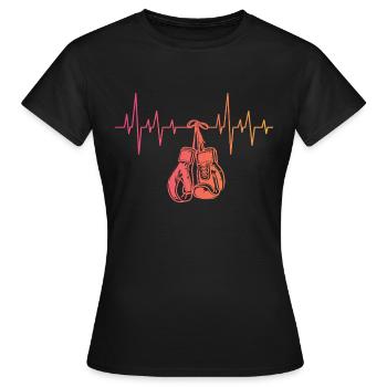 Boxe Sunset boxe battement de coeur arts martiaux - T-shirt Femme - noir - Devant - AI Model Female 172 dark (172cm)