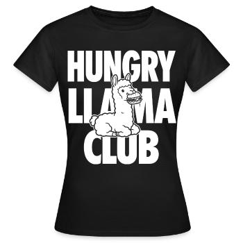 Club Hungry Lama avec burger - T-shirt Femme - noir - Devant - AI Model Female 172 dark (172cm)