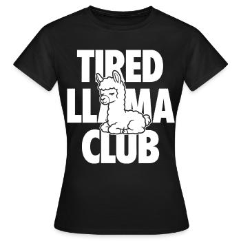 Tired Llama Club müdes Lama - T-shirt Femme - noir - Devant - AI Model Female 172 dark (172cm)