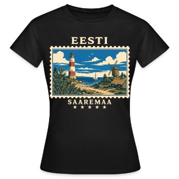 Estland Saaremaa Vintage Reisemarke - Frauen T-Shirt - Schwarz - Vorne - AI Model Female 172 dark (172cm)