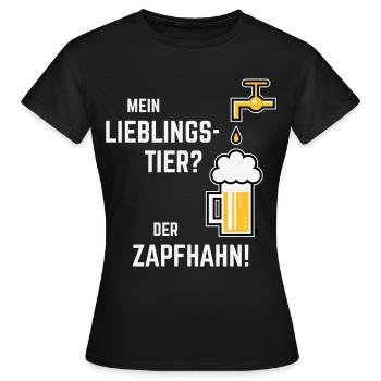 Mein Lieblingstier? Der Zapfhahn! (Bier / 3C) - Frauen T-Shirt - Schwarz - Vorne - AI Model Female 172 dark (172cm)