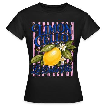 Limoncello La Dolce Vita Citron Italie Vintage - T-shirt Femme - noir - Devant - AI Model Female 172 dark (172cm)
