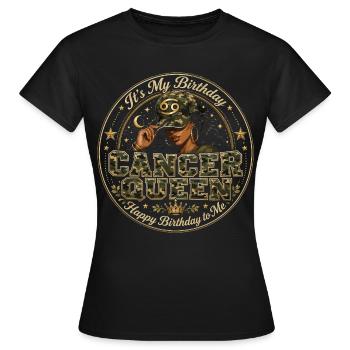 Cancer Queen Anniversaire Camouflage Reine Astro - T-shirt Femme - noir - Devant - AI Model Female 172 dark (172cm)