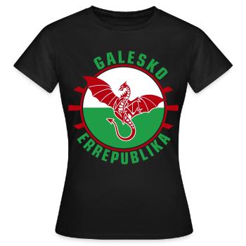 Galesko Errepublika – Walisische Republik - Frauen T-Shirt - Schwarz - Vorne - AI Model Female 172 dark (172cm)