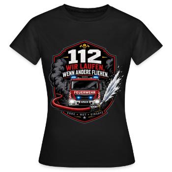 Feuerwehr - Frauen T-Shirt - Schwarz - Vorne - AI Model Female 172 dark (172cm)