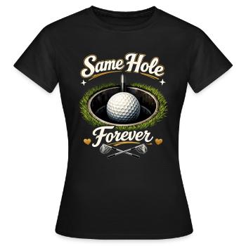 Golf de la chemise de la fête de garçon - Même trou pour toujours Bräutigam - T-shirt Femme - noir - Devant - AI Model Female 172 dark (172cm)