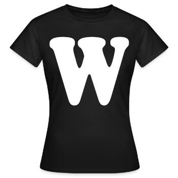 Imprimé grand style W | Lettre W | W Logo - T-shirt Femme - noir - Devant - AI Model Female 172 dark (172cm)