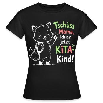 Kita Abschied Fox Illustration - Frauen T-Shirt - Schwarz - Vorne - AI Model Female 172 dark (172cm)