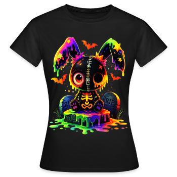 Lapin gothique de Kawaii - T-shirt Femme - noir - Devant - AI Model Female 172 dark (172cm)