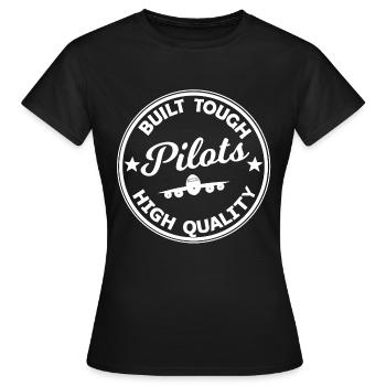 Badge de pilote avion de haute qualité - T-shirt Femme - noir - Devant - AI Model Female 172 dark (172cm)