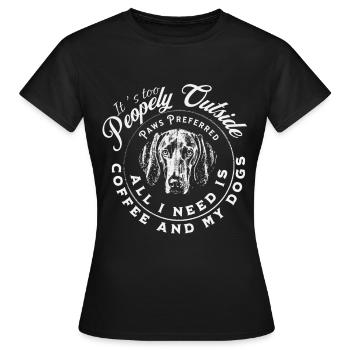 Paws Preferred Kaffee Hund - Frauen T-Shirt - Schwarz - Vorne - AI Model Female 172 dark (172cm)