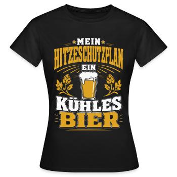 Mein Hitzeschutzplan Ein Kühles Bier - Frauen T-Shirt - Schwarz - Vorne - AI Model Female 172 dark (172cm)