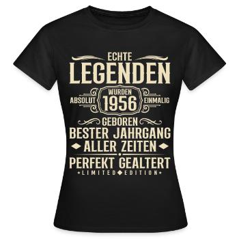 Jahrgang 1956 Geburtstag Absolut Einmalig - Frauen T-Shirt - Schwarz - Vorne - AI Model Female 172 dark (172cm)