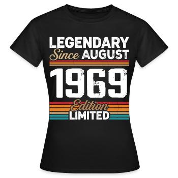 Légendaire Depuis Août 1969 Vintage Rétro - T-shirt Femme - noir - Devant - AI Model Female 172 dark (172cm)