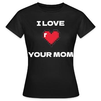 Pixel Herz Ich liebe deine Mutter - Frauen T-Shirt - Schwarz - Vorne - AI Model Female 172 dark (172cm)
