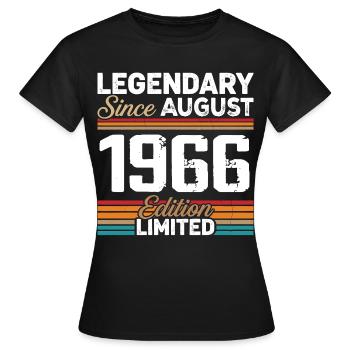 Légendaire Depuis Août 1966 Vintage Rétro - T-shirt Femme - noir - Devant - AI Model Female 172 dark (172cm)