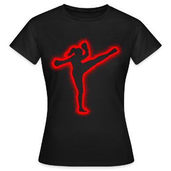 Muay Thai Arts Martiaux Kickboxer Kickboxing Filles - T-shirt Femme - noir - Devant - AI Model Female 172 dark (172cm)