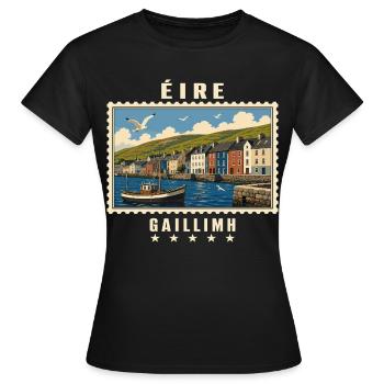 Irland Galway Vintage Reisemarke - Frauen T-Shirt - Schwarz - Vorne - AI Model Female 172 dark (172cm)