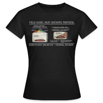 Wurst-Heatdistanz Protokoll - Frauen T-Shirt - Schwarz - Vorne - AI Model Female 172 dark (172cm)